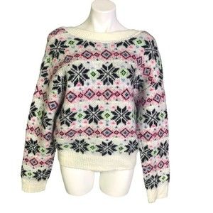 VICTORIA SECRET LOW BACK WINTER SWEATER WHITE/IVORY SIZE MEDIUM